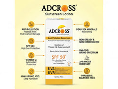Adonis Adcross Anti Pollution Sunscreen Lotion SPF 50+ PA+++ (75 ml)