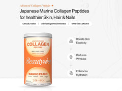 Beautywise Advanced Marine Collagen Peptides For Skin, Hair & Nails - Mango Peach Flavour (200 GM)