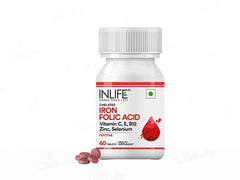 Inlife Fefotab Iron & Folic Acid Tablet(60 Tablets)