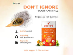 Zaocare Beauty Back Gummies For Hair, Nail & Skin - Tangy Orange Flavour ( 30 Gummies )