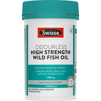 Swisse ODOURLESS HIGH STRENGTH WILD FISH OIL (90 Tablets)