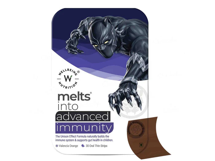 Wellbeing Nutrition Melts Into Advanced Immunity Oral Strip - Valencia Orange (Black Panther)(30 Oral Strips)