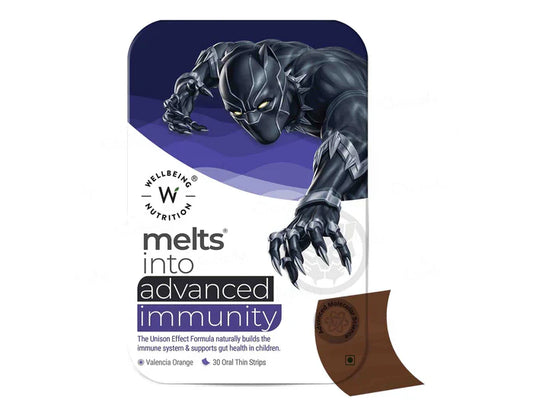 Wellbeing Nutrition Melts Into Advanced Immunity Oral Strip - Valencia Orange (Black Panther)(30 Oral Strips)
