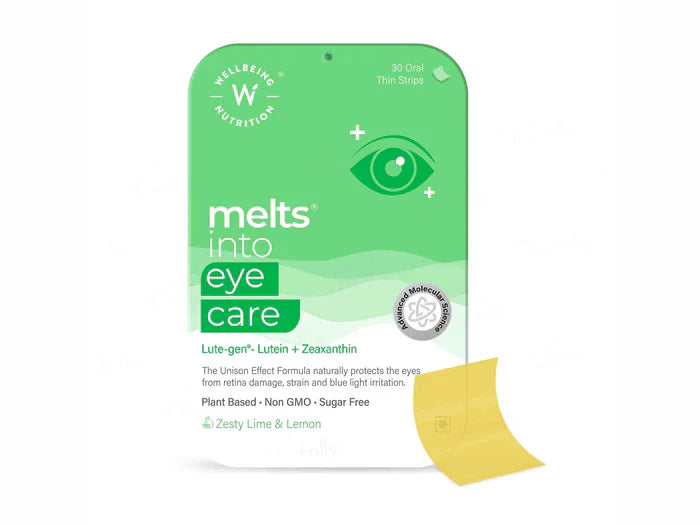 Wellbeing Nutrition Melts Into Eye Care Oral Strip - Zesty Lime & Lemon Flavour(30 Oral Strips)