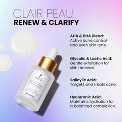 PEAU CARE Clair Peau Night Repair Face Serum with AHA BHA(30ml )