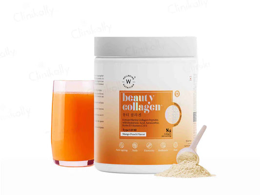 Wellbeing Nutrition Beauty Korean Marine Collagen Powder - Mango Peach Flavour(250 gm)