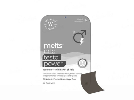 Wellbeing Nutrition Melts Into Testo Power Oral Strip - Cool Mint Flavour(30 Oral Strips)