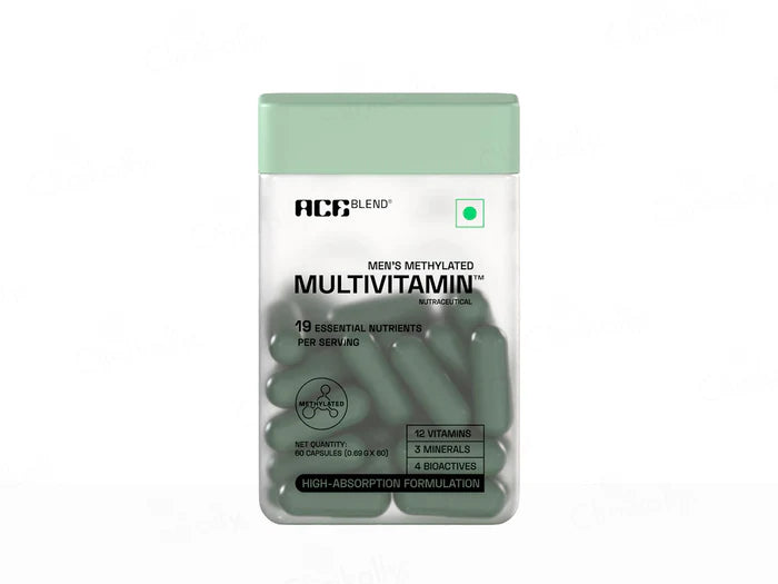 Ace Blend Men's Methylated Multivitamin Health Supplement Veg Capsule (60 Capsule )