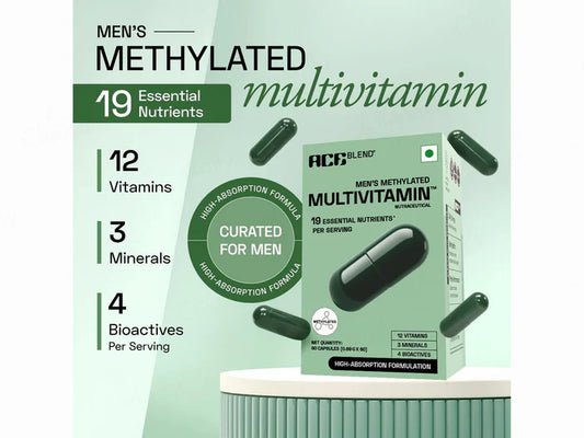 Ace Blend Men's Methylated Multivitamin Health Supplement Veg Capsule (60 Capsule )