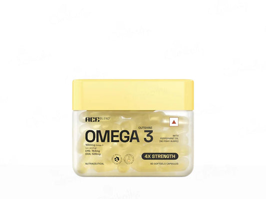 Ace Blend Outshine 4X Strength Omega-3 Nutraceutical Softgel Capsule ( 60 Capsule)