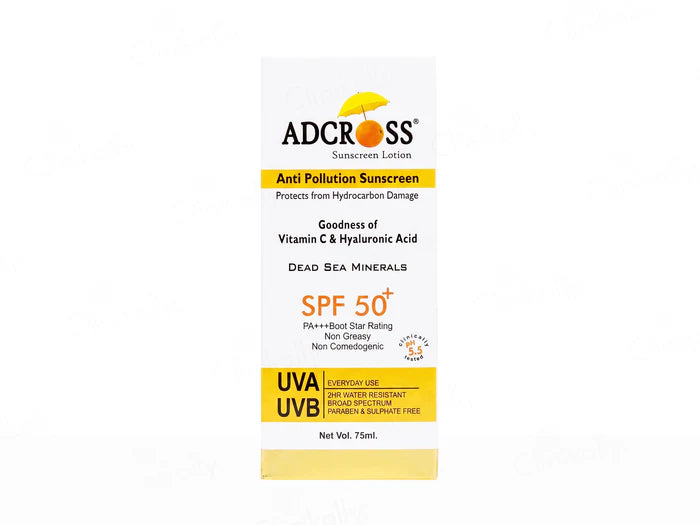 Adonis Adcross Anti Pollution Sunscreen Lotion SPF 50+ PA+++ (75 ml)
