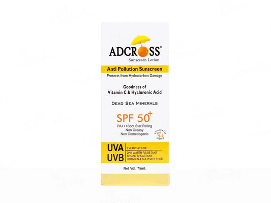 Adonis Adcross Anti Pollution Sunscreen Lotion SPF 50+ PA+++ (75 ml)