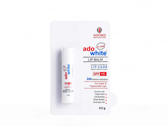 Adonis Ado White Lip Balm SPF 15 For Dark & Pigmented Lips ( 4.5gm )