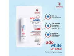 Adonis Ado White Lip Balm SPF 15 For Dark & Pigmented Lips ( 4.5gm )
