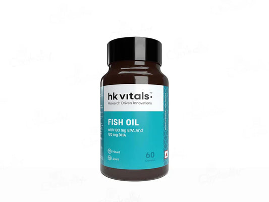HK Vitals Fish Oil 1000mg with 180mg EPA and 120mg DHA Capsule(60 Capsules)