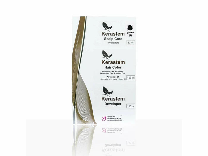 Kerastem Hair Color 4 Brown(1 Kit)