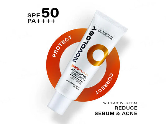 Novology Ultra Light Gel Sunscreen SPF 50 PA++++ ( 50 GM )