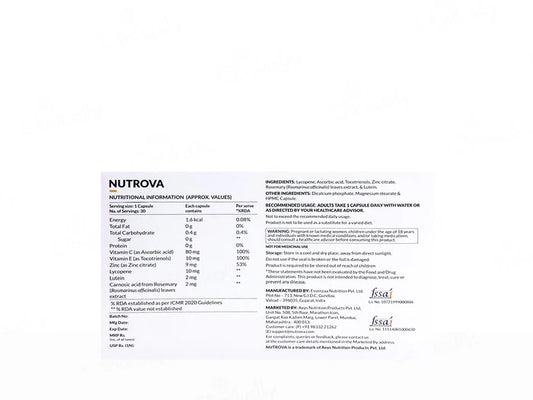 Nutrova Caroshield Nutraceutical Capsule ( 30 Tablets )