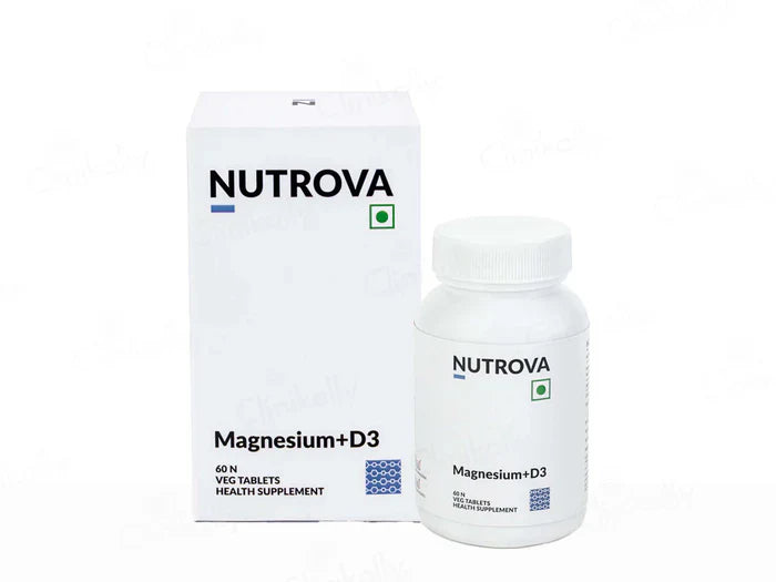 Nutrova Magnesium + D3 Health Supplement Tablet ( 60 Tablets )