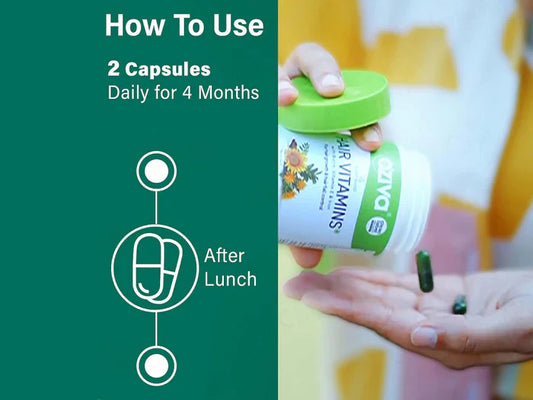OZiva Hair Vitamins Capsule For Hair Growth & Hair Fall Control (60 Capsules)