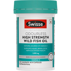 Swisse Ultiboost Odourless High Strength Omega-3 1500mg Wild Fish Oil Capsule(40 Capsules)