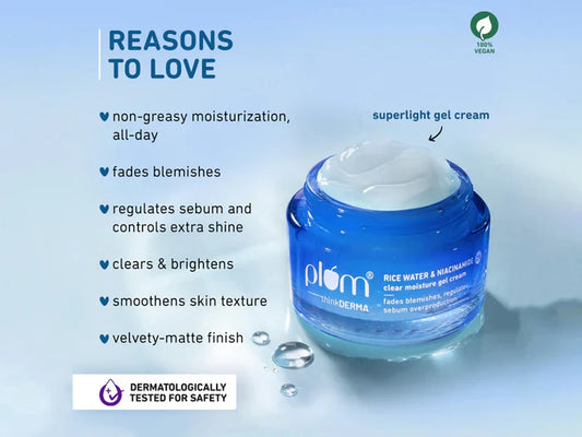 Plum 2% Niacinamide Clear Moisture Gel Cream With Rice Water ( 50 GM )