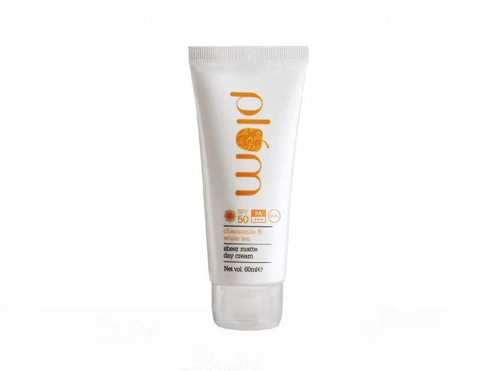 Plum Chamomile & White Tea Sheer Matte Day Cream Sunscreen SPF 50 PA+++ ( 60 ML )