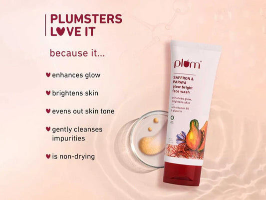Plum Saffron & Papaya Glow Bright Face Wash With Vitamin B5 & Glycerin ( 100 ML )
