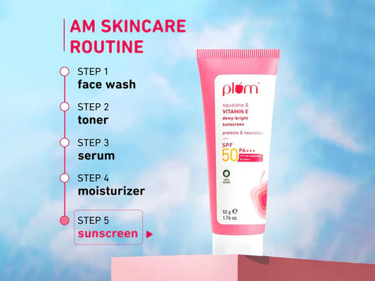 Plum Squalane & Vitamin E Dewy-Bright Sunscreen SPF 50 PA+++ ( 50 GM )