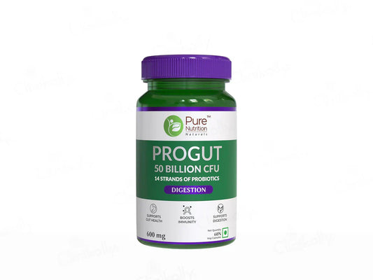 Pure Nutrition Progut 50 Billion CFU Probiotics Veg Capsule ( 60 Capsules )