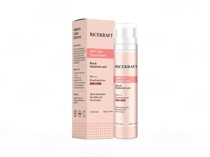 RiceKraft Rice & Hyaluronic Acid Sunscreen SPF 50+ PA++++ ( 55 GM )