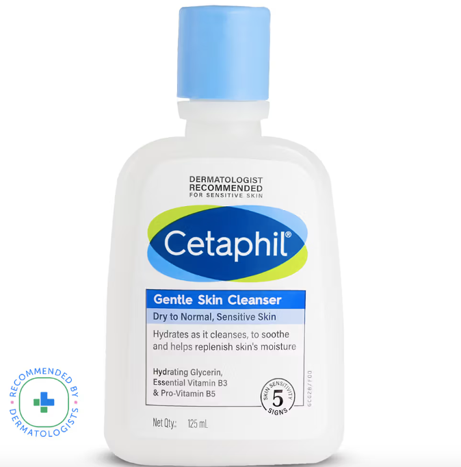 Cetaphil Gentle Skin Cleanser Dry to Normal Skin with Niacinamide Dermatologist Recommended ( 125 ML )