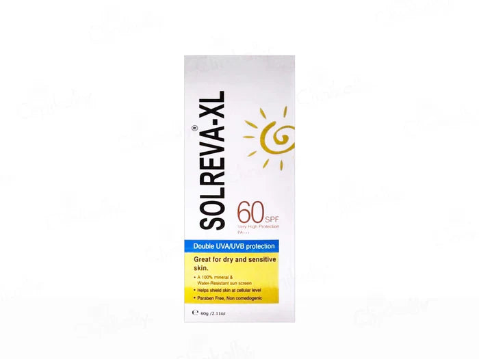 Solreva-XL Physical Sunscreen SPF 60 PA+++(60 gm)