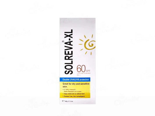 Solreva-XL Physical Sunscreen SPF 60 PA+++(60 gm)