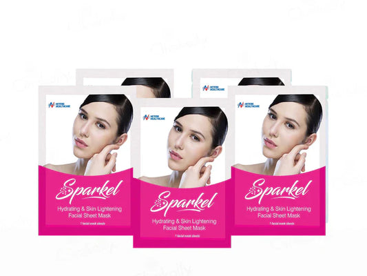 Sparkel Hydrating & Skin Lightening Facial Sheet Mask(5 Sheet Masks)