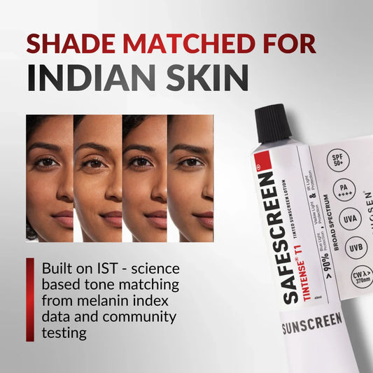SAFESCREEN® TINTENSE® T1 (Bisque) Tinted Sunscreen Lotion PA++++ SPF 50+ (40ml)