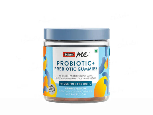 SwisseMe Probiotic + Prebiotic Gummies - Orange Flavour(30 Gummies)