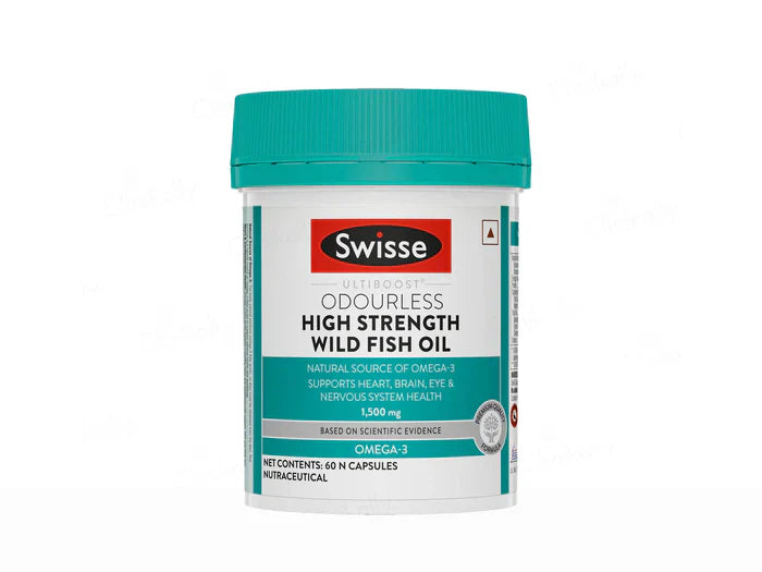 Swisse Ultiboost Odourless High Strength Omega-3 1500mg Wild Fish Oil Capsule(60 Capsules)