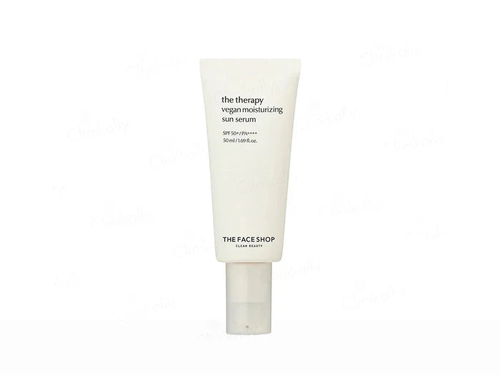 The Face Shop The Therapy Vegan Moisturizing Sun Serum with SPF 50+ PA++++ ( 50 ML )