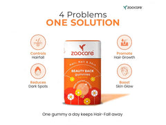 Zaocare Beauty Back Gummies For Hair, Nail & Skin - Tangy Orange Flavour ( 30 Gummies )