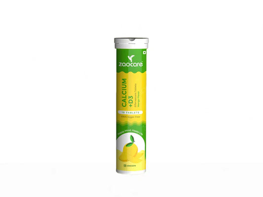Zaocare Calcium + Vitamin D3 Effervescent Tablet - Mango Flavour ( 15 Tablets )