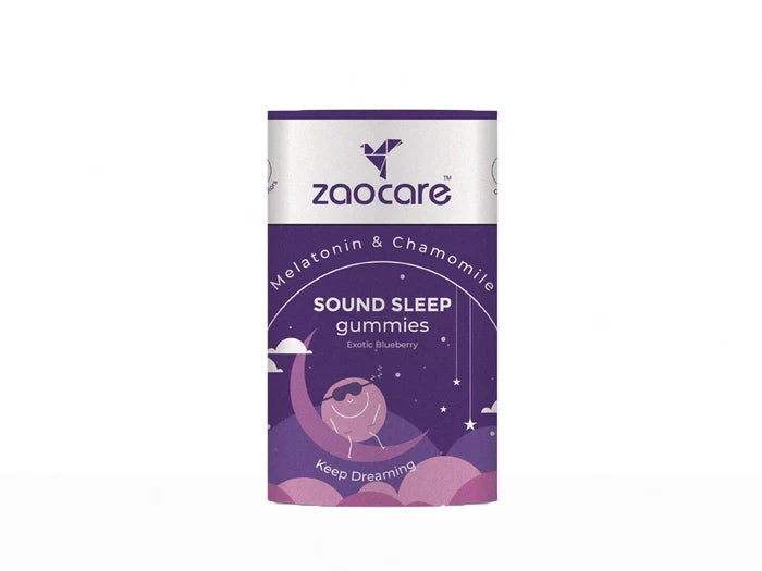 Zaocare Sound Sleep Melatonin & Chamomile Gummies - Exotic Blueberry Flavour ( 30 Gummies )