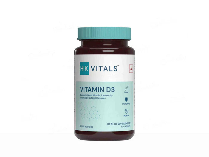 HK Vitals Vitamin D3 Soft Gelatin Capsule(60 Capsules)