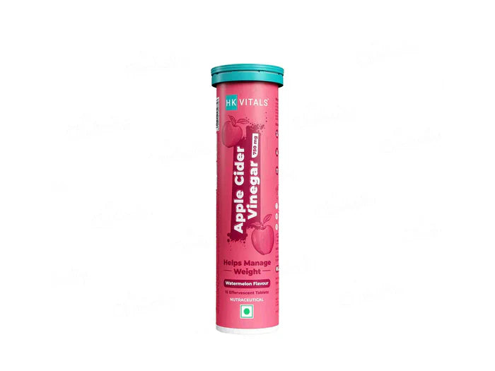 HK Vitals Apple Cider Vinegar 750mg Effervescent Tablet Watermelon Flavour(15 Tablets)