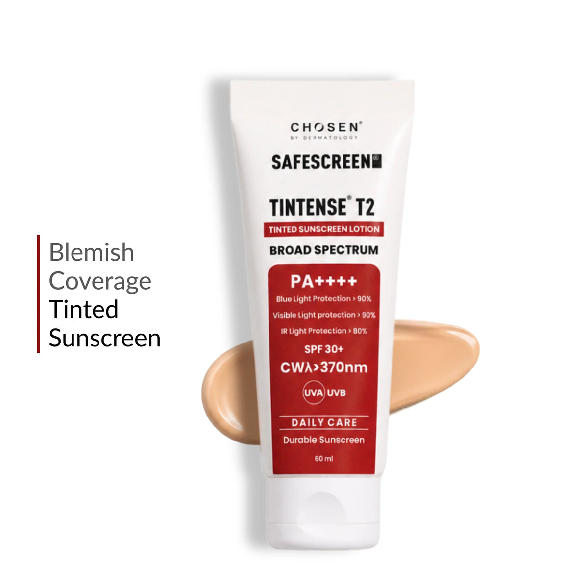 SAFESCREEN® TINTENSE® T2 (Buff) Tinted Sunscreen Lotion PA++++ SPF 30+(60ml)