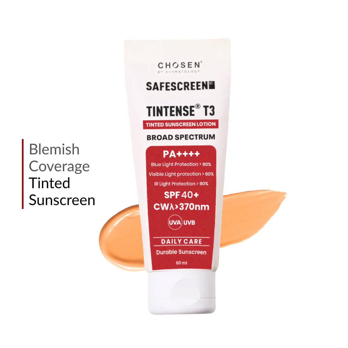 SAFESCREEN® TINTENSE® T3 (Beige) Tinted Sunscreen Lotion PA++++ SPF 40+(60ml)